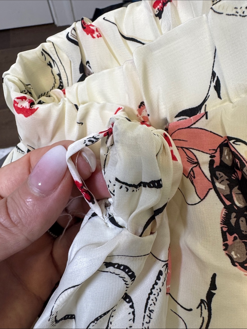 Vintage Print Fashion-Themed Mini Skort | Lipstick Perfume Parisian Coquette - Picture 5 of 5